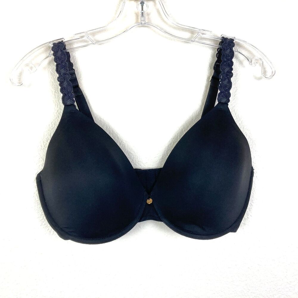 Natori 732080 Pure Luxe Plunge T-Shirt Lined Underwire Bra Black US Size 34 DDD